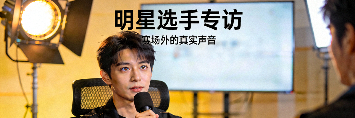 明星选手专访专题报道 - 选手正在接受采访的特写镜头